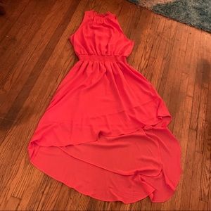 Asymmetrical High Low Coral Pink Dress Sz L